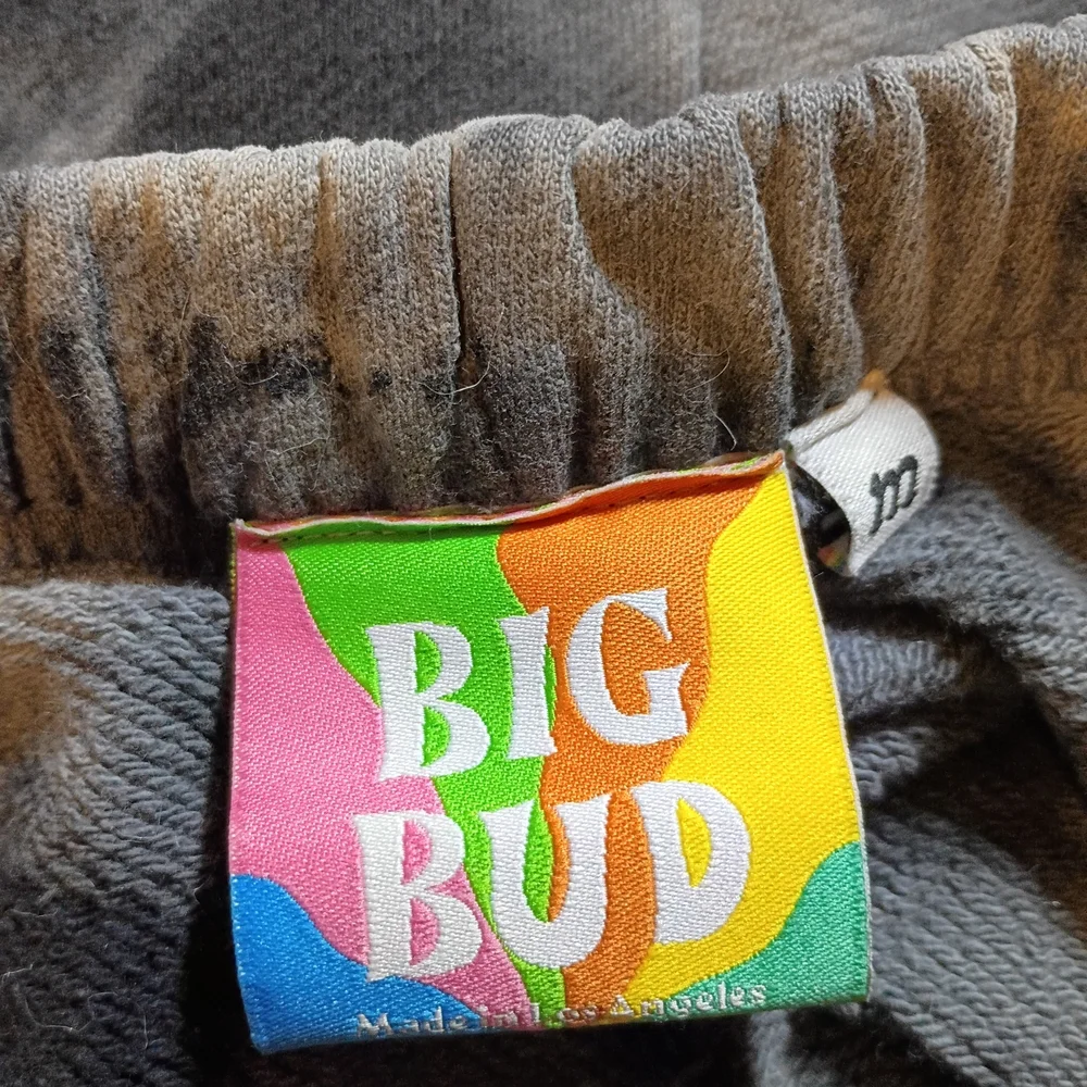 Big Bud Press Unisex Cotton Gray Tie-Dye Drawstring Shorts Medium - Picture 2 of 2